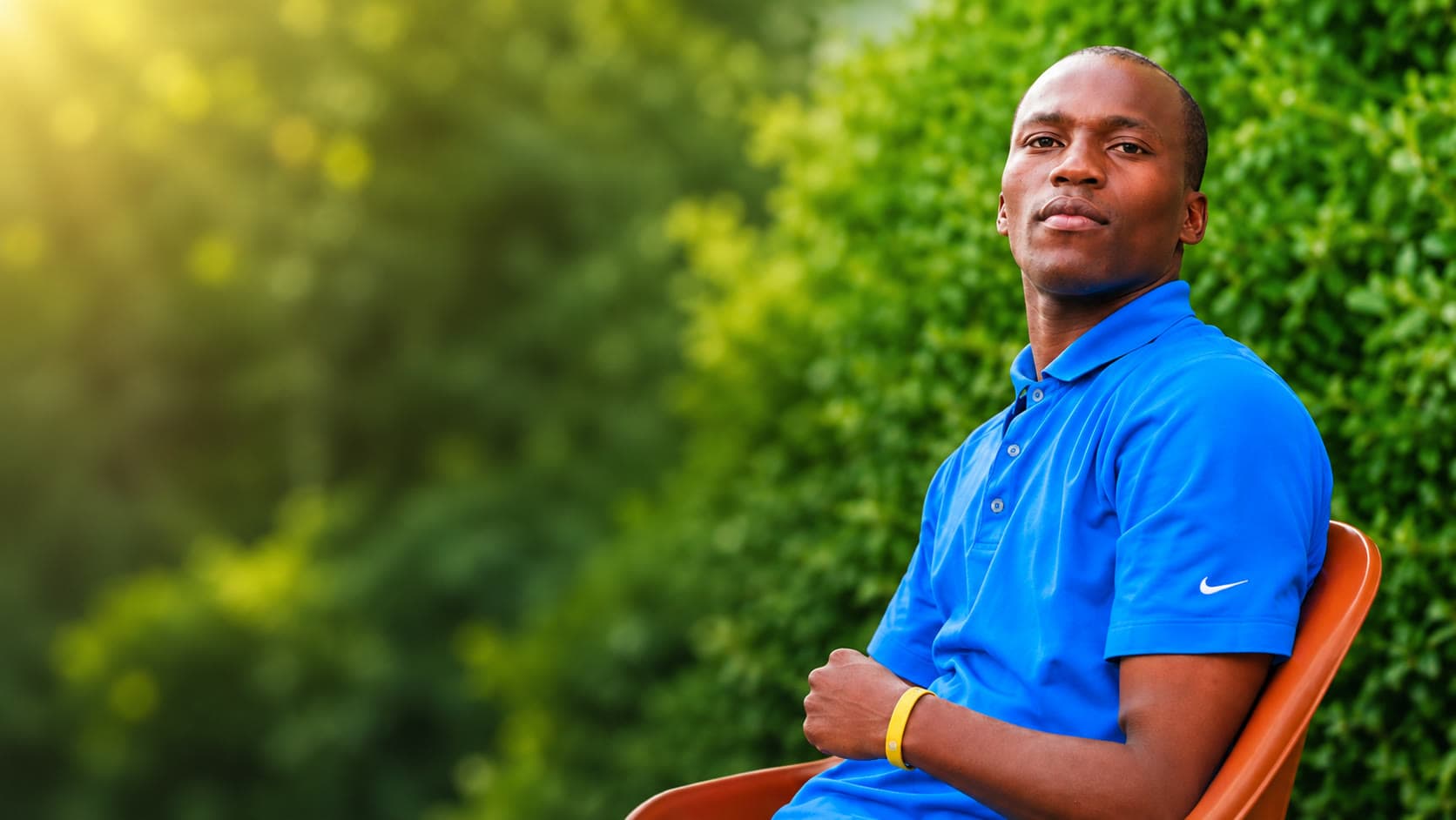 Jackson Christopher Wangare, seated outdoors and looking towards the camera.